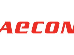 The corporate logo of Aecon Group Inc. (TSX:ARE) is shown. Construction company Aecon Group Inc. says two regulators have given permission for it to be sold to a Chinese state-owned company for $1.5 billion.