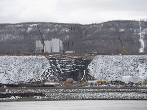 The Site C Dam location is seen along the Peace River in Fort St. John, B.C., on April 18, 2017.