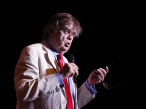 In this May 21, 2016 photo, Garrison Keillor appears during a live broadcast for "A Prairie Home Companion" at the State Theatre in Minneapolis. Keillor said Wednesday, Nov. 29, 2017, he has been fired by Minnesota Public Radio over allegations of improper behavior.  (Leila Navidi/Star Tribune via AP)