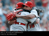 St. Louis Cardinals  pitcher Carlos Martinez, right, and catcher Yadier Molina