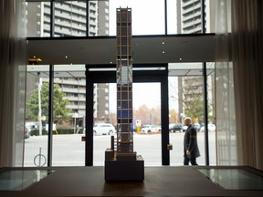 A view of the model at The One luxury condo development (Canada's tallest condo tower) at the corner of Yonge Street and Bloor St in Toronto. Sales of condos with a price tag above $1 million surged 59 per cent in Toronto, 27 per cent in Vancouver and 49 per cent in Montreal.