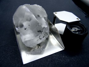 Gem Diamonds Ltd. found the 910-carat diamond, about the size of two golf balls, at its Letseng mine in the southern African kingdom of Lesotho.