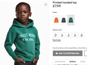 The advert for a hoodie by H&M.