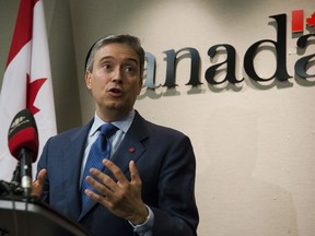 Minister of International Trade Francois-Philippe Champagne speaks to press about the Comprehensive and Progressive Agreement for Trans-Pacific Partnership, in Toronto on Tuesday, January 23, 2018.