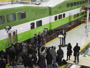 Prime Minister Justin Trudeau makes a policy announcement at GO Transit's Willowbrook Rail Maintenance Facility in Toronto on Friday, March 31, 2017. Ontario transit agency Metrolinx says it was the target of a cyberattack that originated in North Korea, but no personal information was compromised and systems that operate its trains and buses were not affected.
