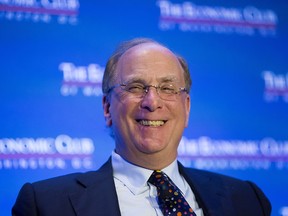 Laurence Fink, chairman and chief executive officer of BlackRock Inc., attends an event at the Economic Club of Washington on April 12, 2017.