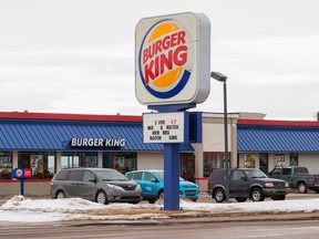 The Burger King location was open for business as usual on Wednesday, Jan.17, 2018, in Lethbridge, Alberta. Alberta Health Services had issued a health order to the Burger King franchise on January 10, 2018, because inspectors found foreign workers were sleeping in the basement of the restaurant.