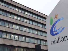 A general view of the Carillion company headquarters building in Wolverhampton, England, Monday Jan. 15, 2018, as the construction giant goes into liquidation putting thousands of jobs and millions of pounds worth of British government contracts at risk.  In a statement released Monday, Carillion says it had no choice but to go into liquidation after weekend talks with creditors and government officials failed.