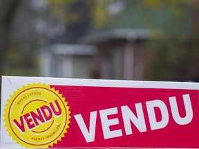 A sold sign is shown on the west island of Montreal.