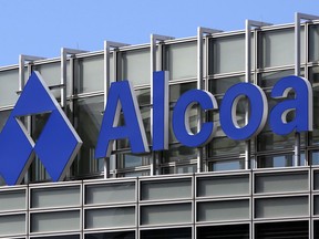 FILE - This March 1, 2017, file photo shows the Alcoa logo on the top of the company's world headquarters in Pittsburgh. Alcoa Corp. reports earnings Wednesday, Jan. 17, 2018.