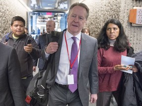 Canada's chief NAFTA negotiator Steve Verheul leaves for the lunch break at the sixth round of the North American Free Trade Agreement Tuesday, January 23, 2018 in Montreal.THE CANADIAN PRESS/Ryan Remiorz