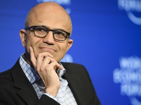 Microsoft CEO Satya Nadella was in Davos last week.