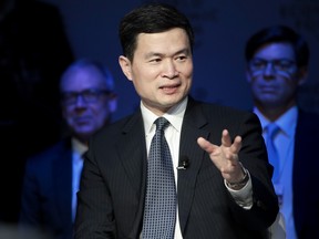 Fang Xinghai, vice chairman of the China Securities Regulatory Commission, speaks at the World Economic Forum in Davos.