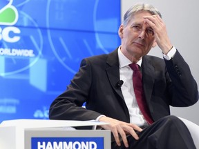 British Chancellor of the Exchequer Philip Hammond speaks during a panel session during the 48th Annual Meeting of the World Economic Forum, WEF, in Davos, Switzerland, Thursday, Jan. 25, 2018.