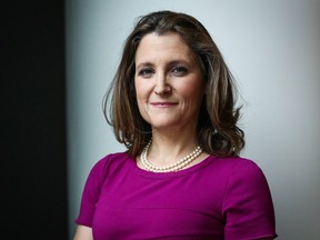 Chrystia Freeland, minister of foreign affairs, stands for a photograph after a Bloomberg Television interview in New York, U.S., on Wednesday, Jan. 31, 2018. Freeland said that it's possible the U.S., Canada and Mexico can rework the North American Free Trade Agreement (NAFTA) even as significant gaps remain including over some "unconventional" American proposals.