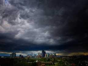 Storm clouds over Calgary. Uncertainty over NAFTA, Brexit, TPP and the leadership of the United States is expected to hang like a dark cloud over business investment in the short term, the Bank of Canada says.