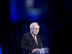 In his annual letter, Warren Buffett said finding things to buy at a "sensible purchase price" has become a challenge and is a major reason Berkshire is awash with US$116 billion of low-yielding cash and government bonds.