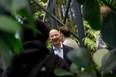 Jeff Bezos, founder and chief executive officer of Amazon.com Inc., tours the Spheres, a new gathering and working space for employees in Seattle