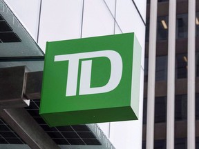 A TD Bank branch is seen in Halifax on Thursday, March 30, 2017. TD Bank says it is taking a pause on allowing customers to use its credit cards to buy cryptocurrency.