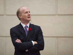 Canada Pension Plan Investment Board President and Chief Executive Officer Mark Machin waits to appear at the Standing Committee on Finance on Parliament Hill, in Ottawa on November 1, 2016. The Canada Pension Plan Investment Board says the fund earned a four per cent return after all its costs in its third quarter. The board says the increase brought its net assets to $337.1 billion at Dec. 31 compared with $328.2 billion at the end of the previous quarter.