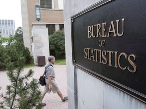 An employee makes his way to work at Statistics Canada, in Ottawa in a July 21, 2010, file photo. Statistics Canada says wholesale sales fell 0.5 per cent to $63.0 billion in December, the first decrease in three months.