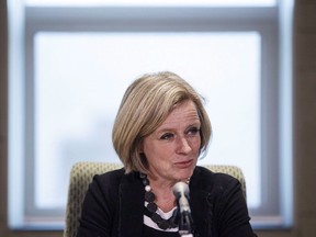 Alberta Premier Rachel Notley gives opening remarks at an emergency cabinet meeting today in Edmonton on January 31, 2018.THE CANADIAN PRESS/Jason Franson