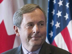Canada's Ambassador to the United States David MacNaughton attends a business luncheon in Montreal, Wednesday, November 16, 2016. MacNaughton says he believes NAFTA negotiators can reach an agreement in principle by the end of March.THE CANADIAN PRESS/Graham Hughes