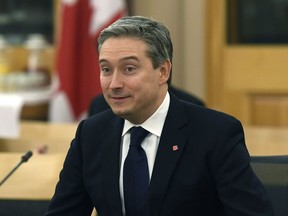 Minister of International Trade Francois-Philippe Champagne appears before the Senate Committee on Foreign Affairs and International Trade to discuss foreign relations and international trade, within the context of ongoing trade negotiations, including the Trans-Pacific Partnership, on Parliament Hill in Ottawa on Wednesday, Feb. 7, 2018.