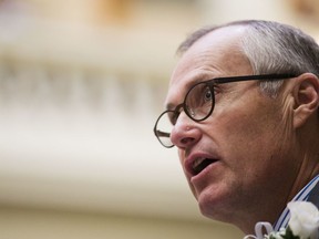 FILE - In this Jan. 11, 2016, file photo, Georgia Lt. Gov. Casey Cagle speaks during a memorial ceremony on the first day of the legislative session at the state Capitol in Atlanta. Cagle on Monday, Feb. 26, 2018, threatened to prevent Delta Air Lines from getting a lucrative tax cut after the company ended its discount program with the National Rifle Association. Cagle, president of the state Senate and a leading candidate to succeed Gov. Nathan Deal, tweeted that he would use his position to kill a proposed sales tax exemption on jet fuel.