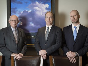 MacNicol & Associates Asset Management Inc.'s portfolio manager Ross Healy (left), president David MacNicol (centre), and portfolio manager Joseph Pochodyniak.