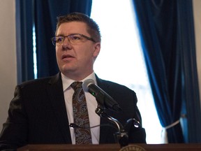 Saskatchewan premier Scott Moe speaks at the swearing-in ceremony on Friday, February 2, 2018. Premier Moe is the 15th Premiere of Saskatchewan.