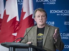 Bruce Linton, the founder and CEO of Canopy Growth Corp., speaks to the Economic Club of Canada in Toronto.