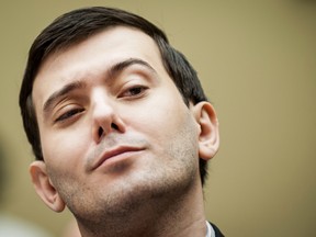 Martin Shkreli, former chief executive officer of Turing Pharmaceuticals LLC, reacts during a House Committee on Oversight and Government Reform hearing on prescription drug prices in Washington, D.C., U.S., on Thursday, Feb. 4, 2016.