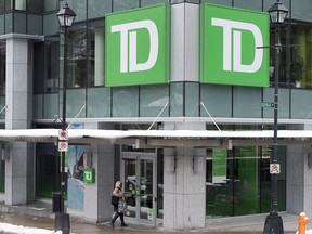 A TD Bank branch is seen in Halifax on Thursday, March 30, 2017.