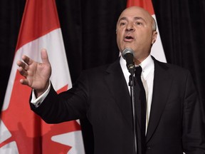 Celebrity businessman and former Tory leadership hopeful Kevin O'Leary has been ordered to pay legal fees to a philanthropic organization that is suing him. Kevin O'Leary addresses a news conference in Toronto, Wednesday, April 26, 2017.