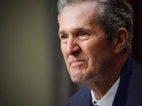 Manitoba Premier Brian Pallister speaks before the provincial throne speech at the Manitoba Legislature in Winnipeg, Tuesday, November 21, 2017. The board of directors at Manitoba Hydro has resigned en masse, citing a lack of dialogue with the provincial government.