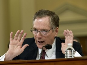 U.S. Trade Representative Amb. Robert Lighthizer testifies on trade policy before the House Ways and Means Committee at Capitol Hill, Wednesday, March 21, 2018, in Washington.