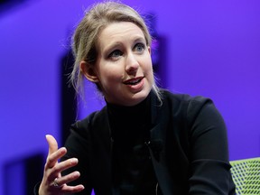 In this Nov. 2, 2015, file photo, Elizabeth Holmes, founder and CEO of Theranos, speaks at the Fortune Global Forum in San Francisco. On Wednesday, March 14, 2018, the Securities and Exchange Commission filed charges against Holmes and her company for defrauding investors.