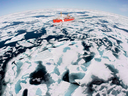 The Canadian Coast Guard icebreaker Louis S. St-Laurent makes its way through the ice in Baffin Bay. The vessel was built in 1969 and refitted in 1993. 