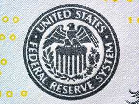 The U.S. Federal Reserve seal on the dollar.