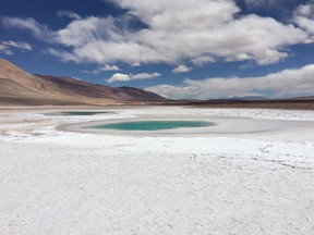 Water pooling is part of a lithium exploration program in Argentina.