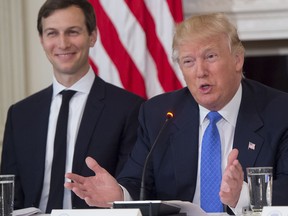 Jared Kushner, left, seen here with his father-in-law President Donald Trump, formerly ran the Kushner Cos.