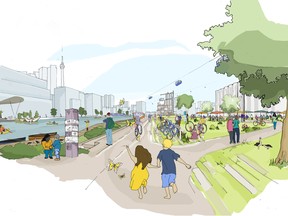 An artist's rendering of Sidewalk Lab's smart-city project in Toronto.