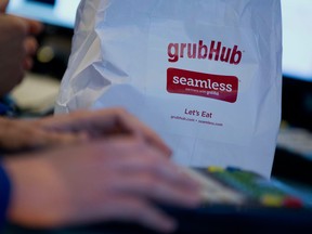 Online food ordering company GrubHub averages US$30 per order and earns 15 per cent of each order, as spending growth at restaurants is outpacing spending at grocery stores.