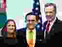 Canadian Foreign Affairs Minister Chrystia Freeland, left, Mexico's Secretary of Economy Ildefonso Guajardo Villarreal, centre, and U.S. Trade Representative Robert Lighthizer.