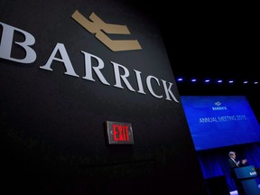 Barrick Gold Corporation Chairman John Thornton speaks during company's annual general meeting in Toronto on April 28, 2015.