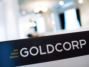 A Goldcorp sign is pictured at the Goldcorp annual general meeting in Toronto on Thursday May 2, 2013.