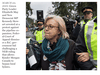Federal Green Party Leader Elizabeth May, centre, is arrested by RCMP officers after joining protesters outside Kinder Morgan's facility in Burnaby, B.C., on March 23.