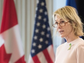 Kelly Craft, United States Ambassador to Canada, speaks to the Montreal Council on Foreign Relations in Montreal, Tuesday, April 17, 2018.
