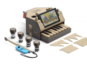 The Nintendo Labo Toy-Con Variety Kit comes with materials and instructions to build a piano, motorbike handlebar, remote control robot, fishing rod, and toy house, plus extra bits that can be used to experiment and make your own models.